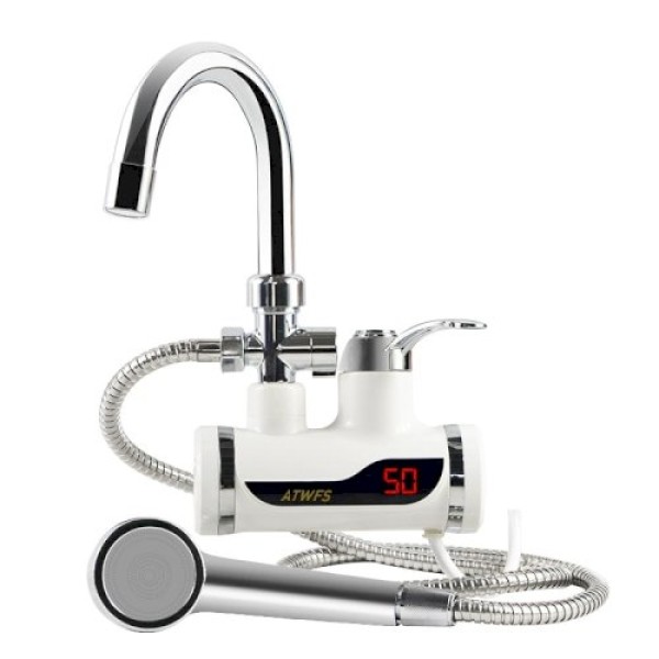 Hot water tap with shower