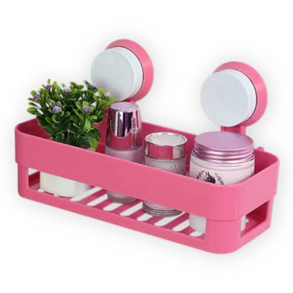 New Bathroom Shelf Suction Rack Organizer Cup Storage Shower Wall Basket